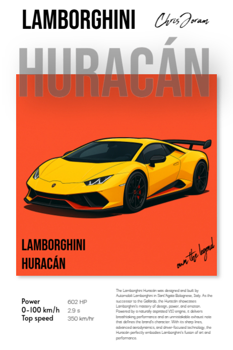 Lamborghini Huracán Posters Template | PosterMyWall