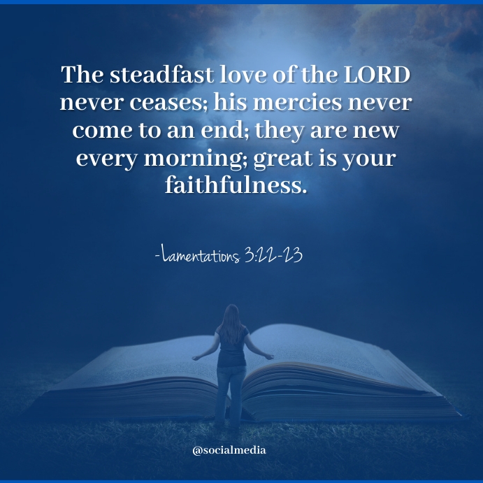 Lamentations 3:22-23 - Quote, Life Wpis na Instagrama template