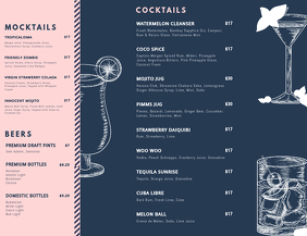 Customize Free Cocktail Menu Templates Postermywall