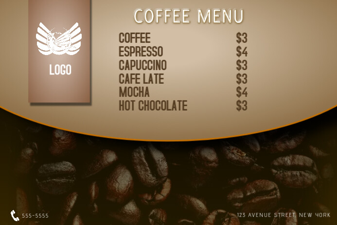 landscape coffee menu template Poster