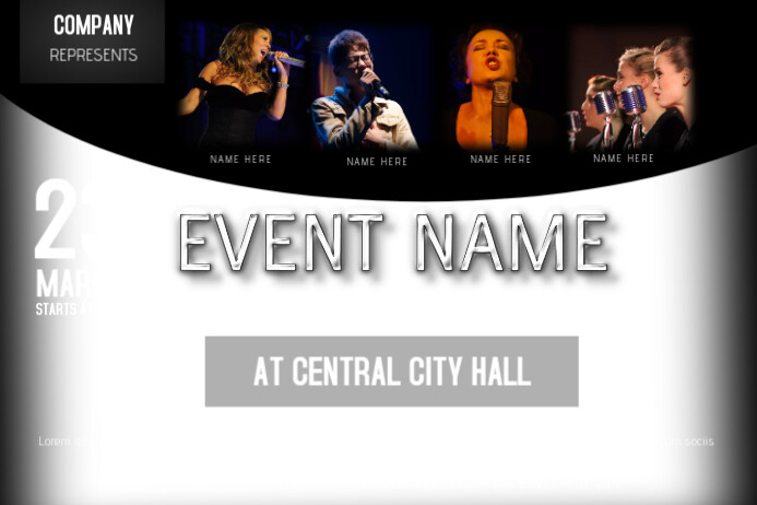 landscape concert template with four 4 singer postermywall