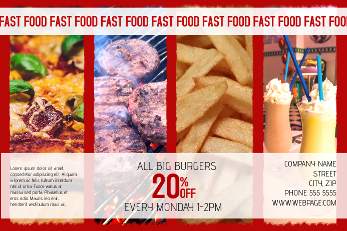 landscape fast food flyer template postermywall food flyer template