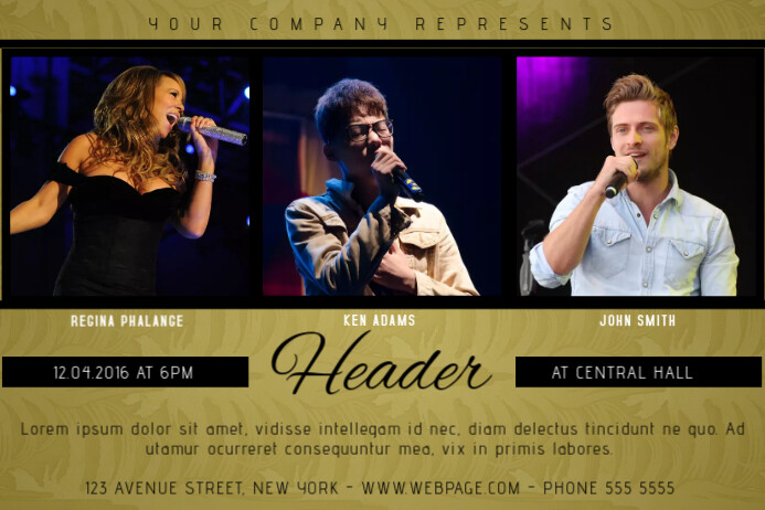 customizable design templates for gold event postermywall concerty flyers landscape