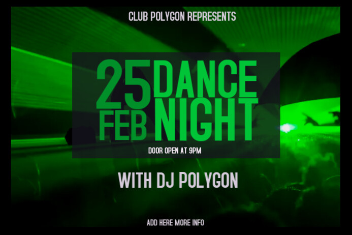 landscape green dance night club event poster template purple 海报