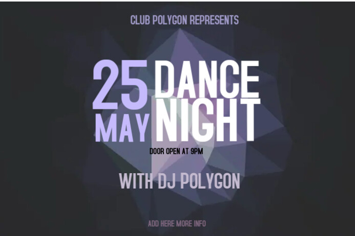 landscape polygon dance night club event poster template Плакат