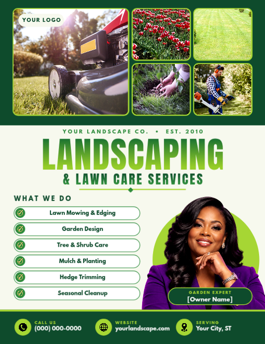Landscaping And Lawn Care Services Template | PosterMyWall