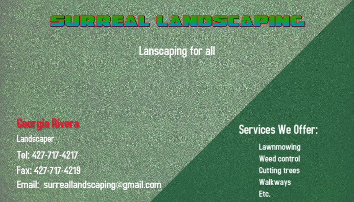 Landscaping Business Card Template Wizytówka