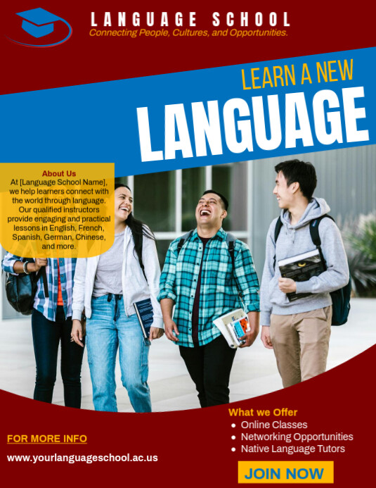 Language Classes Ad Flyer Template | PosterMyWall