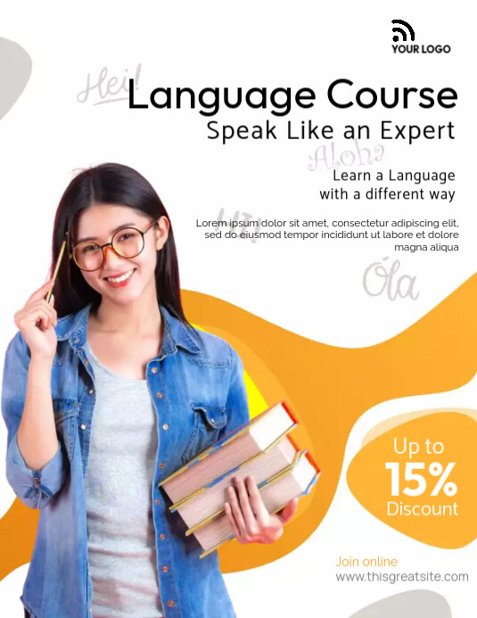Language Course Template Design | PosterMyWall