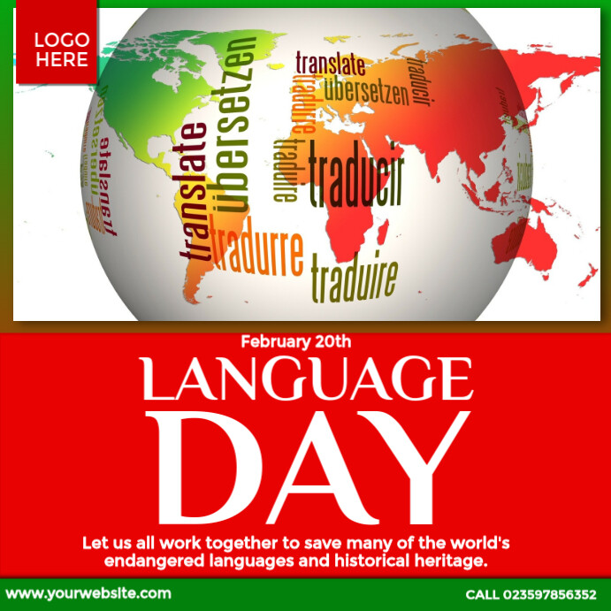 Language Day Graphics Language Day Template | PosterMyWall