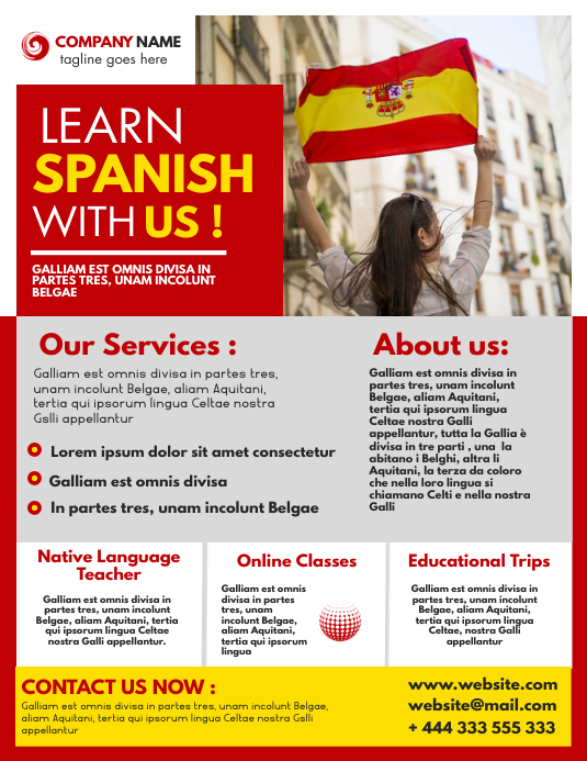language school flyer advertisement Template | PosterMyWall
