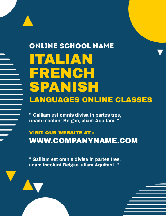 Languages online classes flyer template | PosterMyWall