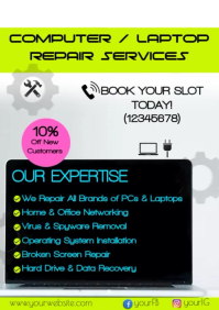 Laptop and Computer Repair Services A5 Animated template