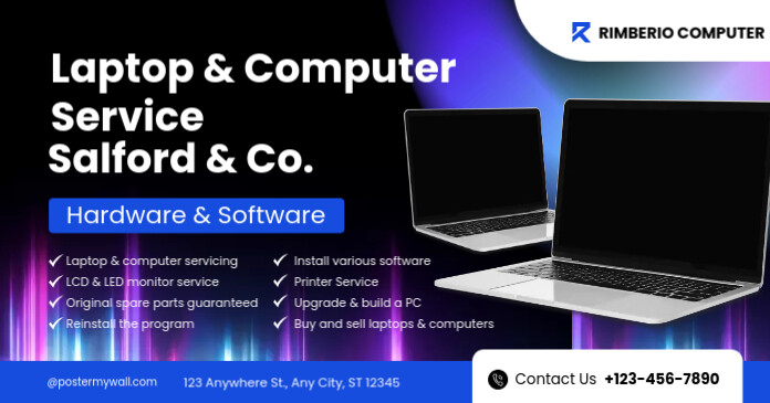 Computer Service Plate laptop and computer service template | PosterMyWall