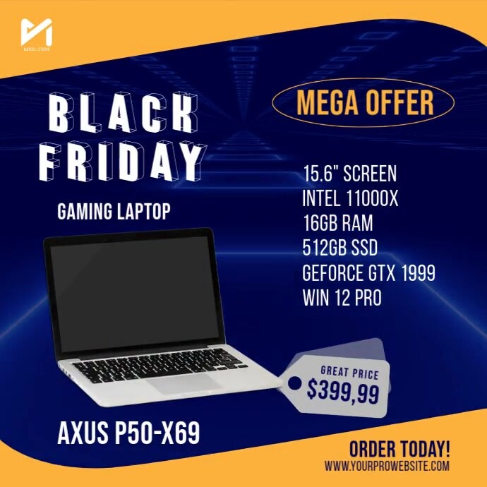 Laptop Computer Sale Offer Square Video Template | PosterMyWall