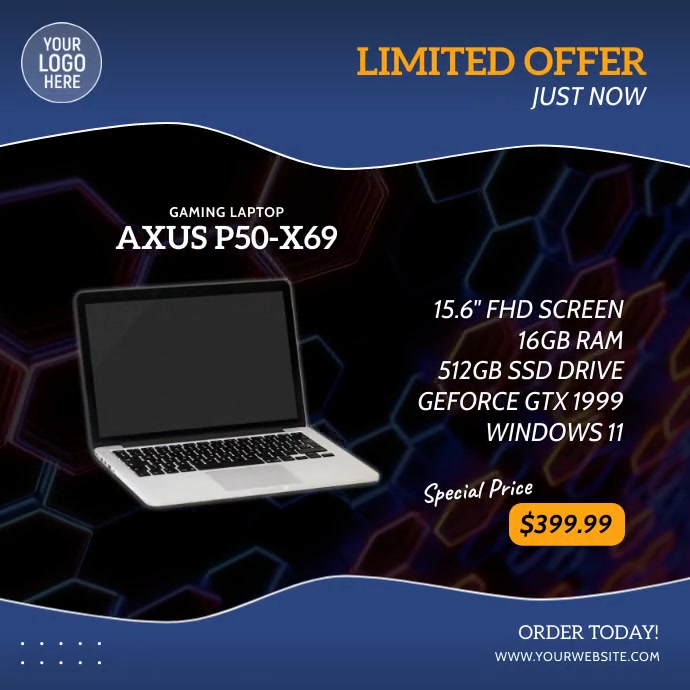 Laptop Computer Sale Offer Square Video Template | PosterMyWall