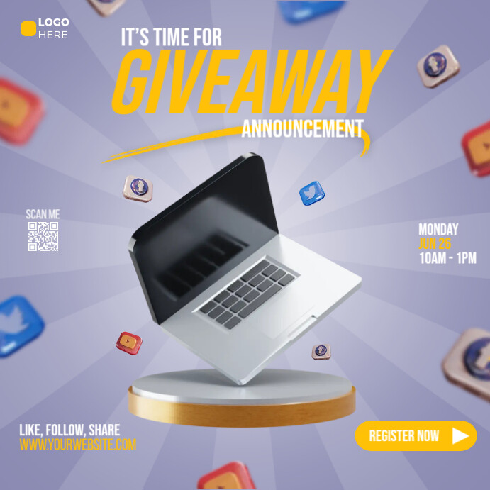 Laptop Giveaway AD Template PosterMyWall