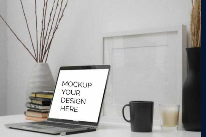 Laptop Mockup design template Cartaz