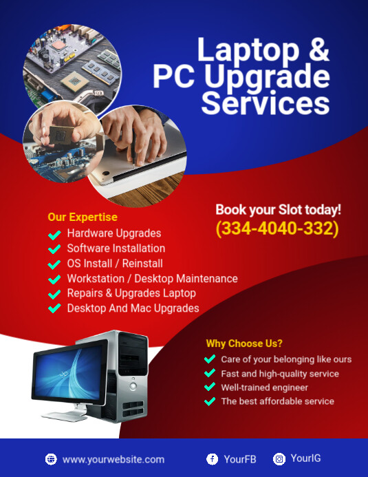 Laptop PC Upgrade Service Flyer Template | PosterMyWall