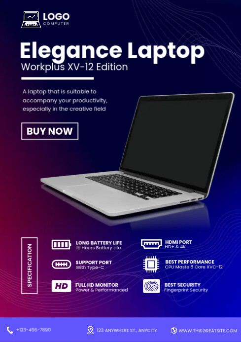 Laptop Promo design template | PosterMyWall