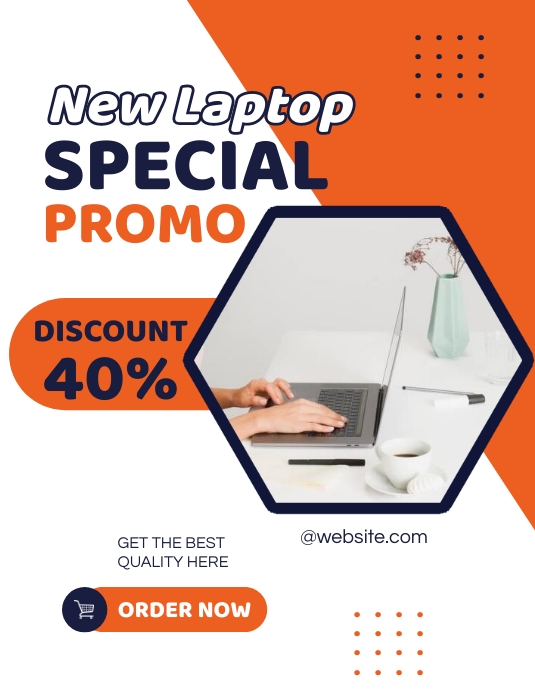 Laptop Promo Flyer Pamflet (Letter AS) template