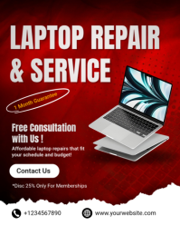 Laptop Repair & Service Flyer Template Instagram Portrait