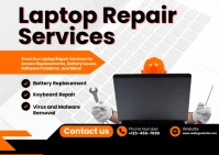 Laptop Repair Services Poskaart template
