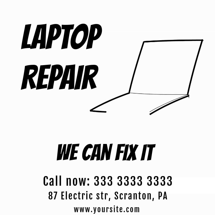 Laptop Repair Simple Animation Video Ad Template Postermywall