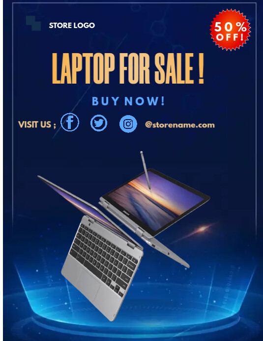 Purple Laptop Sale Flyers Template | PosterMyWall