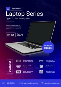 Laptop Series Sale Design A4 template
