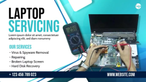 Laptop servicing center banner ad Digital Display (16:9) template