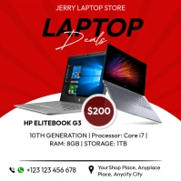 Laptop shop sales poster template
