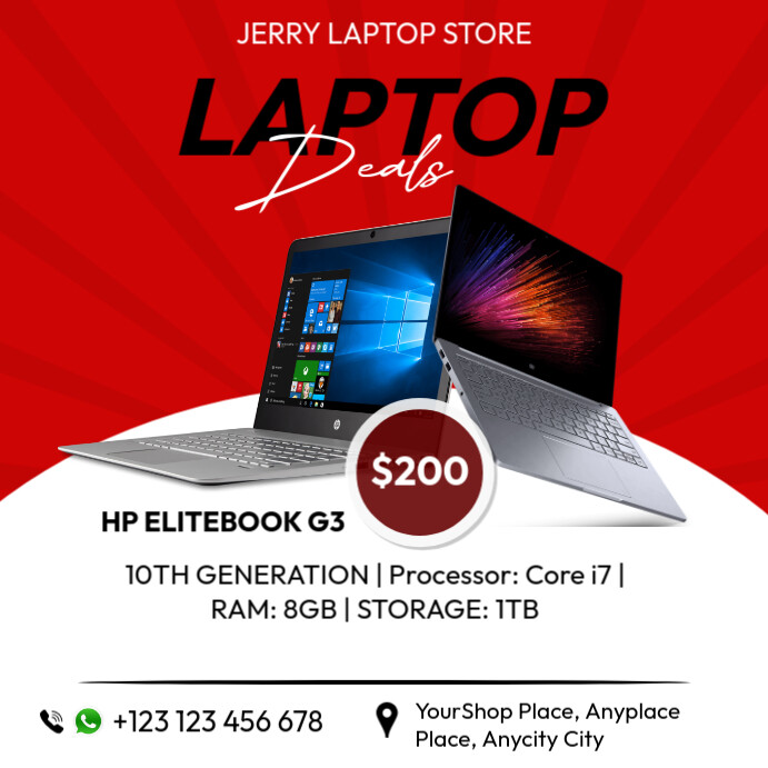 Computer Business. Shop Poster Laptop shop sales poster Templat | PosterMyWall