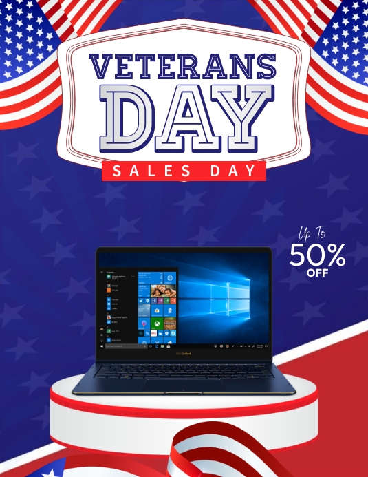 Laptop Veterans Sale Template | PosterMyWall