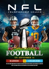Las Vegas Raiders vs Los Angeles Chargers A5 template