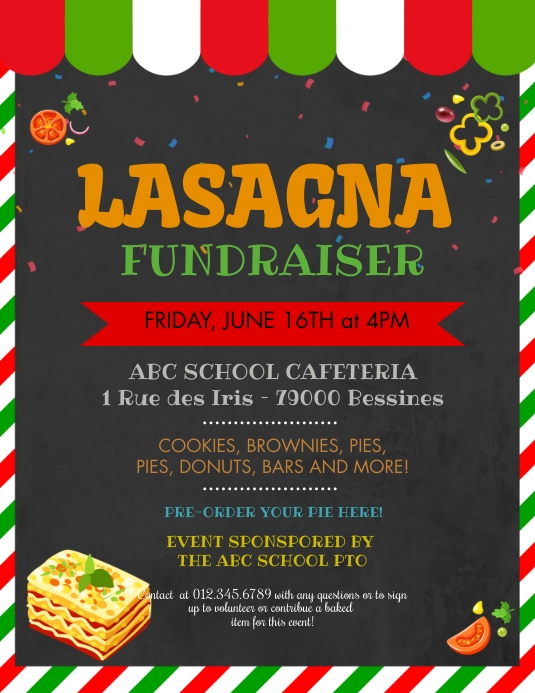 Lasagna Dinner Fundraiser Flyer Template PosterMyWall