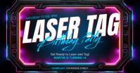 Laser Tag Birthday Party invitation template Facebook Shared Image