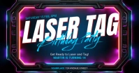Laser Tag Birthday Party invitation template Imagen Compartida en Facebook
