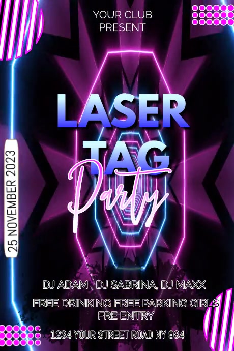 LASER TAG PARTY Póster template