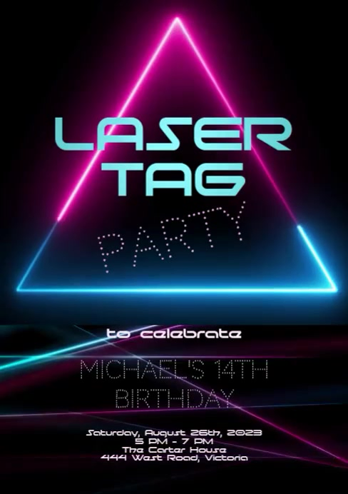 Laser tag party invitation Template | PosterMyWall