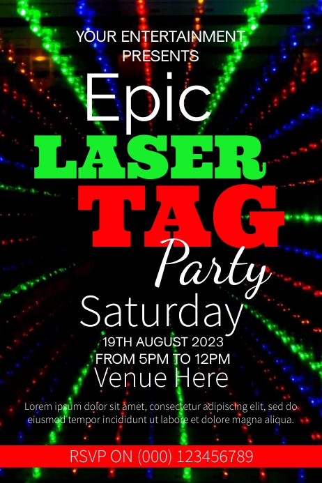 Tag Method Poster Laser Tag Poster Template | PosterMyWall