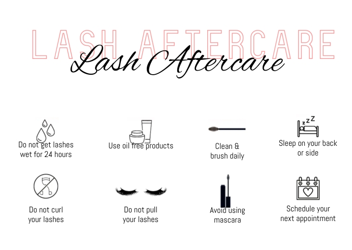 Lash Extension Aftercare Instructions Appointment