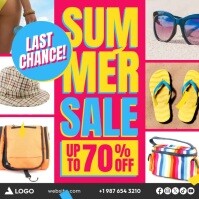 Last Chance End of Summer Sale Product Catalog Flyer Template Instagram Post