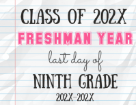 White Freshman Year Graduation Flyer Template