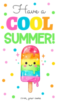 Last Day Of School Gift Tag Printable Popsicle Summer Break Classroom Gift Tag Template Cool Summer Визитная карточка