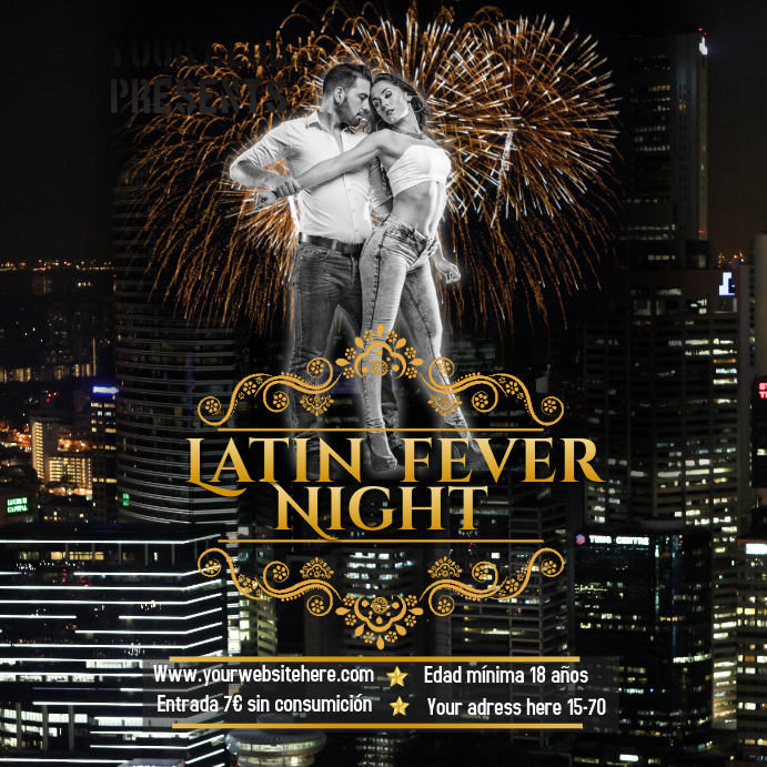 Latin Poster Examples Latín party poster Template | PosterMyWall