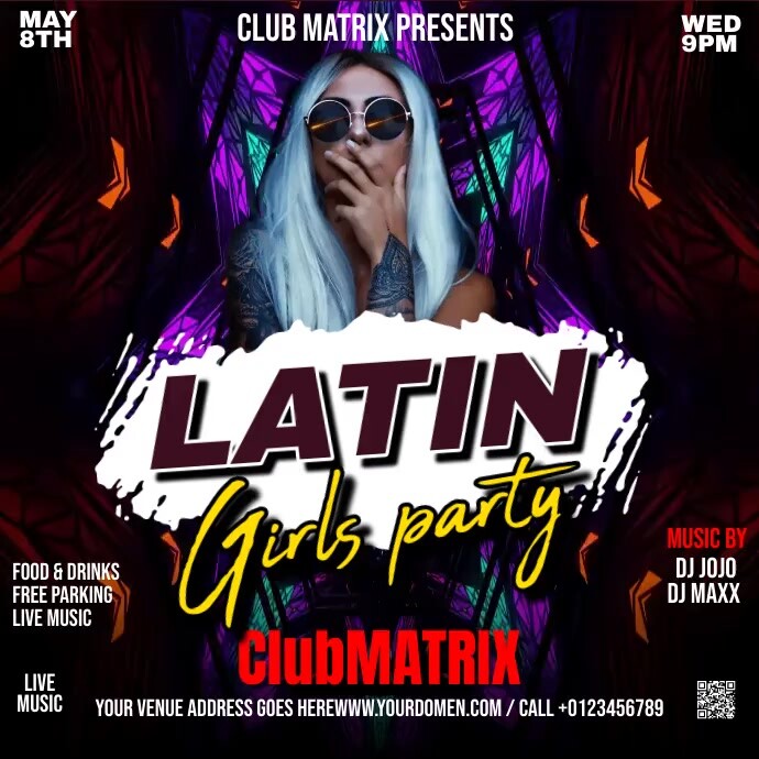 Latin  girls party Instagram Post template