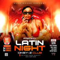Latin Night Club Event Instagram Post Video template