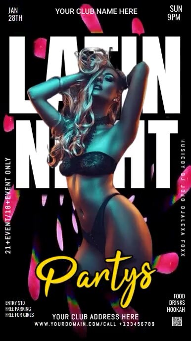 LATIN  NIGHT Tiktok Video template