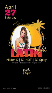 Latin Night Evening Party Latin Dance Event เรื่องราวบน Instagram template
